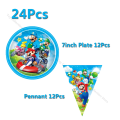 Miniatyrbild 5 av 7: 1Set Marioedd Bros Bordsservis Festtillbehör Barn Födelsedag Ballong Fest Dekoration Papperstallrik Kopp Servett Speltema Gör-det-själv-leksak Present A18-17Pcs Other