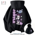 Miniatyrbild 1 av 7: Ny Miniso Sanrio Kuromi huvtröja dam Y2K printed långärmad tröja Sweet Girl Pullover Kläder Present 1 3XL 80-90kg