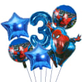 Miniatyrbild 5 av 7: 6st Marvel Super Hero Spiderman Set Barn Födelsedagsfest Dekoration Baby Shower Uppblåsbar Pojkar Toy Globos 7