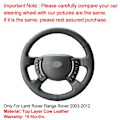 Miniatyrbild 3 av 7: (Mörkgrå tråd)Handsömnad Cover Top Cow Läder Fläta på ratten För Land Rover Range Rover 2003-2010 2011 2012 Dark Gray Thread
