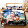 Miniatyrbild 1 av 7: Dragon Ball Z Cover SET Anime Figur Son Goku Printed Sängkläder Säng Spead Barn Sovrum Säng Cover Sängkläder Set 5 EU 240x220cm 3pcs