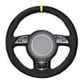 Miniatyrbild 5 av 7: (stil 4) Cover Handsydd Mjukt Svart Äkta läder Mocka Bilrattkåpor För Audi A1 A3 A5 style 4