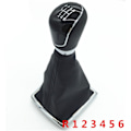 Miniatyrbild 1 av 5: Växelspaksknopp Damask cover 5/6 hastighet för Ford Fiesta MK7 Focus MK2 FL NK3 C-max FL B-max S-max Galaxy MK3 Kuga Transit-6 Speed Svart 6 Speed Black