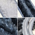 Miniatyrbild 6 av 7: (grå) Universal Mesh -tyg Ratt Plysch Cover Set Varm Mjuk Fuzzy Plysch Vinter Biltillbehör Interiör gray