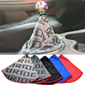 Miniatyrbild 2 av 5: jdm Canvas högkvalitativt hypertyg växelspaksknopp Boot Racing cover för Universal Car-bride röd bride red