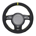 Miniatyrbild 1 av 7: (stil 2) Cover Handsydd Mjukt Svart Äkta läder Mocka Bilrattskåpa För Audi A1 A3 A5 style 2