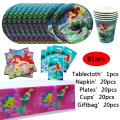 Miniatyrbild 1 av 5: Sjöjungfru Ariel Festdekorationer Diseny Prinsessan Festtillbehör Presentpåsar För flickor Sjöjungfru Födelsedag Engångsserviskit Set-C