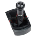 Miniatyrbild 4 av 5: För Seat Ibiza 2002 2003 2004 2005 2006 2007 2008 2009 2010 Car-Styling 5/6-växlad växelspaksknopp med PU-läder Boot-6 Speed Black 6 Speed Black