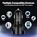 Miniatyrbild 4 av 7: 66W Billaddare LED Digital Display 4USB  Stöder Snabbladdning Multifunktionell Spänningsdetektering Auto Laddare Adapter usb pd