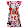 Miniatyrbild 1 av 7: Taylors The Swifts The Ears Tour Flickor Klänningar Kläder Flickor Kortärmad Pyjamas Klänning Barn Nattlinne Sovkläder Födelsedagspresenter Taylors Swifts 1 130