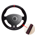 Miniatyrbild 1 av 6: (röd markörtråd)Svart Läder Mocka Röd Marker Cover till Renault Clio 3 2005-2013 Clio dynamics 2008 mk 3 2010 red marker  thread