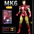 Miniatyrbild 1 av 5: ZD Toys LED Light Iron Man MK1 MK2 MK3 MK4 MK5 MK6 MK7 MK43 MK50 7" film actionfigur Tony Stark Legends Toys MK6 LED
