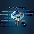 Miniatyrbild 6 av 7: 2023 Bluetooth 5.3 FM-sändare för bil, [dubbla mikrofoner, djup basljud], 48 W PD & QC3.0 billaddare Bluetooth-adapter O1b4 A