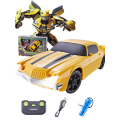 Miniatyrbild 1 av 7: Transformers 7 Optimus Prime Bumblebee Fjärrkontroll Bil Fyrhjulsdrift Racingbil Actionfigur Robotleksaker Barnpresent B