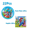 Miniatyrbild 4 av 7: 1Set Marioedd Bros Bordsservis Festtillbehör Barn Födelsedag Ballong Fest Dekoration Papperstallrik Kopp Servett Speltema Gör-det-själv-leksak Present A17-27Pcs Other