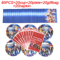 Miniatyrbild 1 av 5: Barn Födelsedagspresentpåsar Roblox Tema Festtillbehör Pappersfat Kopp Tallrikar Servett Baby Shower Engångsservis set 80 st. lbls-bplz-80pcs
