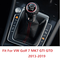 Miniatyrbild 3 av 5: För VW Golf 7 A7 MK7 För GTI GTD 2013 2014 2015 2016 2017 2018 Bil 5 / 6-växlad bilväxelstav Nivåväxlingsknopp med läder boot-växel boot gear boot
