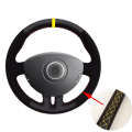 Miniatyrbild 1 av 6: (gul märktråd)Svart Läder Mocka Röd Marker Cover till Renault Clio 3 2005-2013 Clio dynamics 2008 mk 3 2010 yellow marker thread