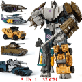 Miniatyrbild 1 av 7: Haizhixing 5 IN 1 Transformation Bruticus 5IN1 Sets Flygplansbilar Tank Robotleksaker War Team TF Action Figure I lager SET B NO BOX
