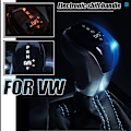 Miniatyrbild 5 av 5: För VW Passat B7/B8 Golf 6/7 Tiguan Skoda Octavia CC Scirocco DSG Automatisk växlingsknopp Spak Växel HeadBall LED Ljus-RÖD-Matt Silver RED-Matt Silver