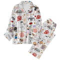 Miniatyrbild 1 av 7: Sleepwears Taylors The Swifts Pyjamas Print 2st set Långärmade lapelkragar Casual Byxor 1989 Pyjamaskostymer Style-10 XL