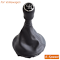 Miniatyrbild 5 av 5: För VW Volkswagen Transporter T5 T5.1 T6 Gp 2003-2011 Växelspaksknopp Läder Damask Cover Bil 5 6 Speed-5 Speed-Black 5 Speed-Black