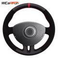 Miniatyrbild 2 av 5: (röd markörtråd)Svart Läder Mocka Röd Marker Cover till Renault Clio 3 2005-2013 Clio dynamics 2008 clio mk 3 2010 red marker thread