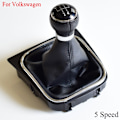 Miniatyrbild 3 av 5: BRA Frakt Bilväxlingsrattar Täckt läderknopp med gaitor för VW Volkswagen GOLF 6 VI MK6 Jetta 5 Golf 5 V MK5-6Speed-boot 6Speed-boot