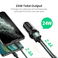 Miniatyrbild 3 av 7: UGREEN Mini 4.8A USB-billaddare för mobiltelefon surfplatta GPS snabbladdare billaddare dubbla USB-billaddare adapter i bilen Dual USB Charger