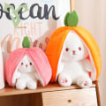 Miniatyrbild 2 av 7: Kawaii Vändbar Frukt Kanin Plyschleksak Mjuk fylld frukt förvandlad till kanin Djur Plyschdocka Flickvän Födelsedagspresent 35cm bat rabbit