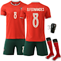 Miniatyrbild 1 av 2: 2026 Portugal Fotbollskit Hemmaträning Tröja Set Number 8 2XL