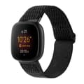 Punottu nylonranneke Fitbit Versa 3/Sense - Ranneke Musta