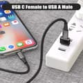 Miniatyrbillede 3 af 5: USB til USB C Adapter 3-pak, Type C Hun til USB Han Opladerkabel Konverter