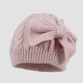 Baby Vintermössa Med Söt Rosett, Lämplig För Barn 0-12 Månader (Rosa)