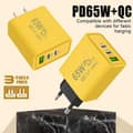 Miniatyrbilde 2 av 10: 65W USB C-lader Hurtiglading EU-plugg PD USB-C Type-C Hurtiglading yelllowB EU-PLUGG yelllowB EU PLUG
