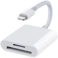 Lightning till SD-kortläsare för iPhone iPad - Höghastighetskamera Minneskortadapter Vit Lightning till SD Lightning to SD