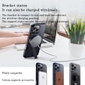 Miniatyrbild 2 av 5: Matt Transparent Magsafe Telefonfodral för iPhone 16 15 14 13 12 Pro Max Plus Aluminiumlegering 360° Roterande Fäste Magnetiskt Skal Black For iPhone 13 Pro Max