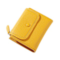 Miniatyrbillede 2 af 2: Dame 2-foldet Pung Læder Kort Pung Piger Kortholder Clutch Taske Ensfarvet Yellow