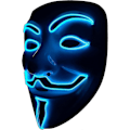 Pikkukuva 1 / 4: LED-naamio V Vendetta -naamio Neon Valo EL-johtonaamio Halloween-asuun Cosplay-juhliin (V-VIHREÄ) V-blue