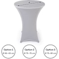 Miniatyrbild 4 av 5: Eleganta Antracit Stretchöverdrag Bar Bordsöverdrag för Bistrobord Silver  gray 80  2 Set