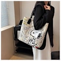 Miniatyrbillede 2 af 5: Snoopy Dame Canvas Tote Taske Mode Kvinder Casual Håndtaske Skuldertaske Tegneserie Kvinde Stor Kapacitet Genanvendelig Shoppingtaske Gave snoopy 1 39x32x17cm