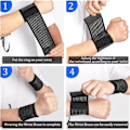 Miniatyrbild 2 av 5: 4 st Carpal Tunnel handledsstöd handledskompressionsbandage handledsskydd för vuxna träningsmaskin justerbart handledsband svart
