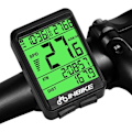 Miniatyrbilde 1 av 4: Trådløs sykkelcomputer IP54 Vanntett sykkelodometer speedometer trådløs med bakgrunnsbelyst display og stoppeklokke