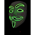 Pikkukuva 3 / 3: LED-naamio V Vendetta -naamio Neon Valo EL-johtonaamio Halloween-asuun Cosplay-juhliin (V-VIHREÄ) V-green