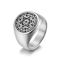 Miniatyrbild 1 av 5: Hexagram De Sju Ringarnas Sigill Rostfritt Stål Salomos Sigillring Finger Lyckobringande Män Honom Smycken