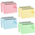 Miniatyrbillede 1 af 7: 400 stk. Indekskort Farvede repetitionskort 3x5 Flashkort Spiralbundne flashkort Repetitionslinjerede diskkort Notekort til skole L 400
