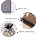 Miniatyrbillede 2 af 3: Sorte Organza Gaveposer - 10x15 CM Medium Organza Favor Tasker, 100 STK Bryllups Smykketasker - Klare Mesh Poser til Bryllup, Jul Black 10*15cm