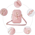 Miniatyrbillede 3 af 4: Mini crossbody skuldertaske i PU-læder til damer, dame lynlås pung smart wallet mobiltelefon taske med justerbar skulderrem