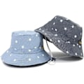 Miniatyrbilde 4 av 5: Barnesolhatt Justerbar Solhatt Pustende Strandhatt For Gutter Jenter_ll 12-24 Måneder Star Denim