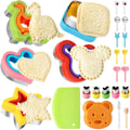Miniatyrbillede 1 af 7: 24 stk. Sandwich Cutter og Sealer Sæt Brød Sandwich Cutter Pandekage Maker Hjerte Firkant Dinosaur Stjerneform, osv. (24)